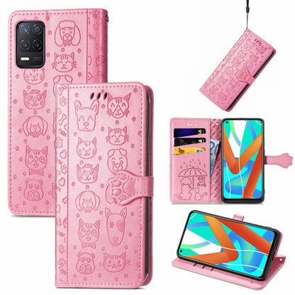 Cute Cat and Dog Embossed Horizontal Flip Leather Case with Holder & Card Slots & Wallet & Lanyard, For Samsung Galaxy A22 4G, For OPPO Realme V15 5G, For Samsung Galaxy A12, For OPPO Realme V13