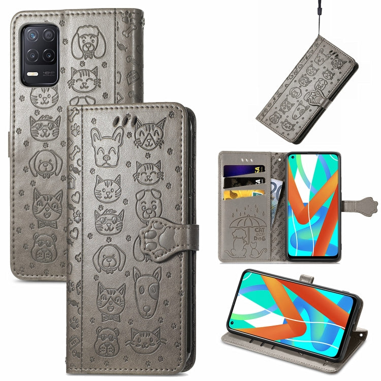 Cute Cat and Dog Embossed Horizontal Flip Leather Case with Holder & Card Slots & Wallet & Lanyard, For Samsung Galaxy A22 4G, For OPPO Realme V15 5G, For Samsung Galaxy A12, For OPPO Realme V13