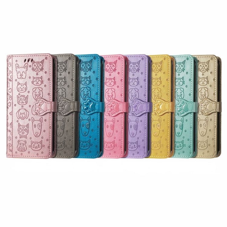 Cute Cat and Dog Embossed Horizontal Flip Leather Case with Holder & Card Slots & Wallet & Lanyard, For OPPO Reno6 5G