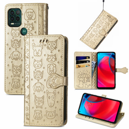 Cute Cat and Dog Embossed Horizontal Flip Leather Case with Holder & Card Slots & Wallet & Lanyard, Series 3