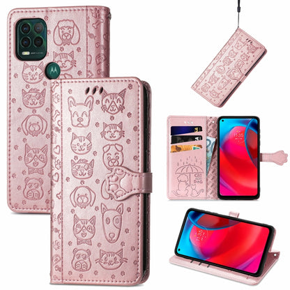 Cute Cat and Dog Embossed Horizontal Flip Leather Case with Holder & Card Slots & Wallet & Lanyard, Series 3