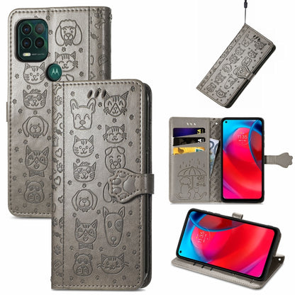 Cute Cat and Dog Embossed Horizontal Flip Leather Case with Holder & Card Slots & Wallet & Lanyard, Series 3