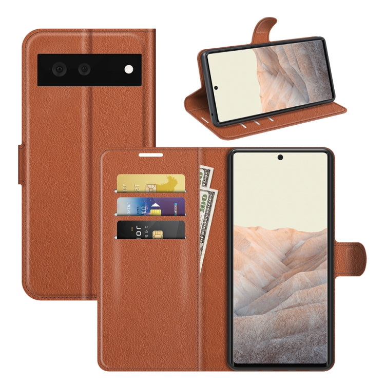 For Google Pixel 6 Litchi Texture Horizontal Flip Protective Case with Holder & Card Slots & Wallet