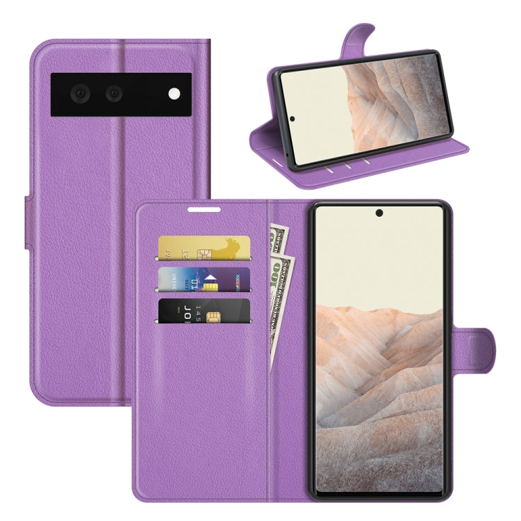 For Google Pixel 6 Litchi Texture Horizontal Flip Protective Case with Holder & Card Slots & Wallet