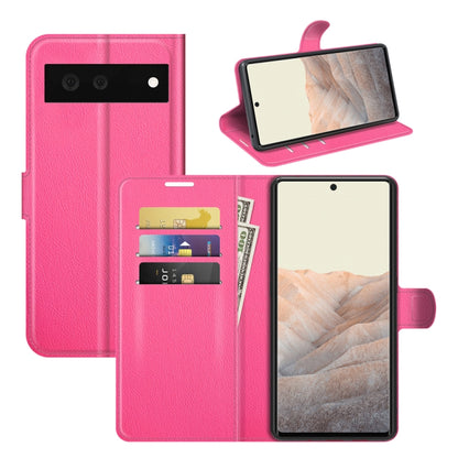 For Google Pixel 6 Litchi Texture Horizontal Flip Protective Case with Holder & Card Slots & Wallet