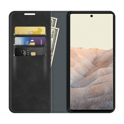 For Google Pixel 6 Retro-skin Business Magnetic Suction Leather Case with Holder & Card Slots & Wallet