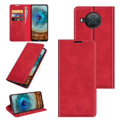 For Nokia X10/X20 Retro-skin Business Magnetic Suction Leather Case with Holder & Card Slots & Wallet, For Nokia X10/X20