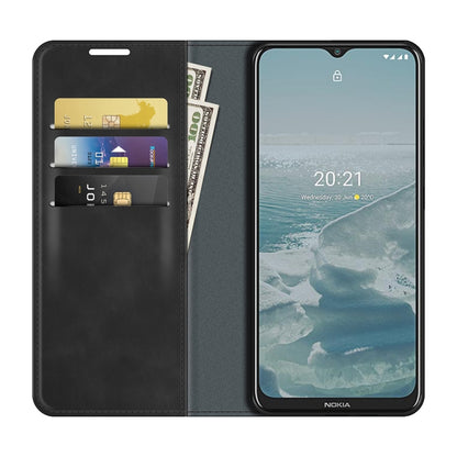 For Nokia G10/G20 Retro-skin Business Magnetic Suction Leather Case with Holder & Card Slots & Wallet