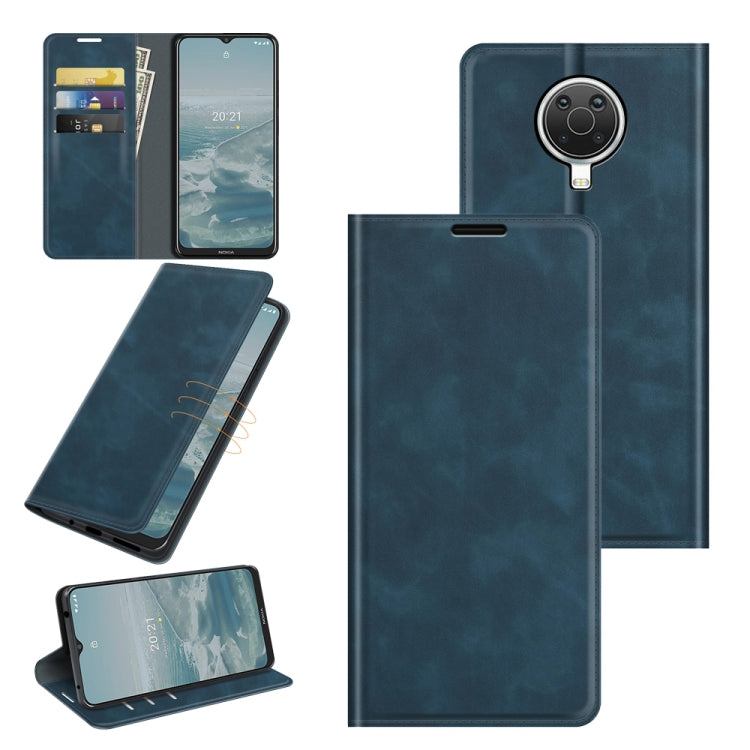 For Nokia G10/G20 Retro-skin Business Magnetic Suction Leather Case with Holder & Card Slots & Wallet