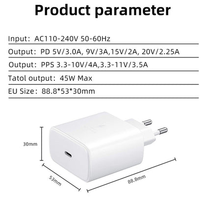 M135 45W USB-C / Type-C Port Fast Charger, EU Plug