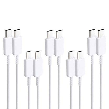 XJ-69 5 PCS 1m 3A USB-C / Type-C to Type-C TPU Charging Sync Data Cable for Mobile Phone, 5 PCS