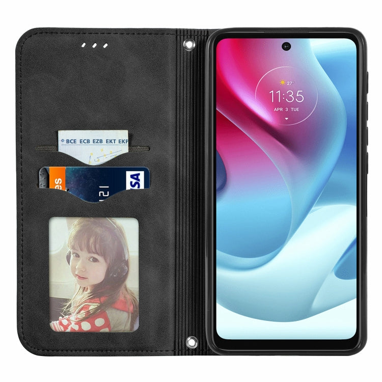 Retro Skin Feel Business Magnetic Horizontal Flip Leather Case with Holder & Card Slots & Wallet & Photo Frame