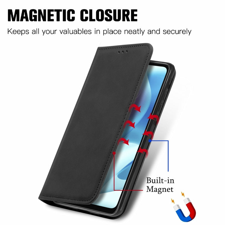 Retro Skin Feel Business Magnetic Horizontal Flip Leather Case with Holder & Card Slots & Wallet & Photo Frame