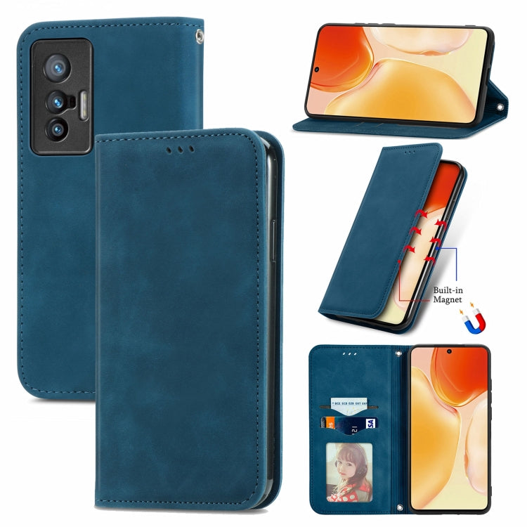 Retro Skin Feel Business Magnetic Horizontal Flip Leather Case with Holder & Card Slots & Wallet & Photo Frame