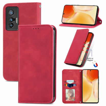 Retro Skin Feel Business Magnetic Horizontal Flip Leather Case with Holder & Card Slots & Wallet & Photo Frame, For Motorola  G60 S, For vivo X70, For vivo X70 Pro