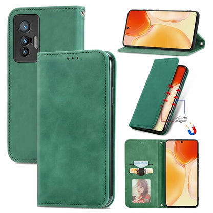 Retro Skin Feel Business Magnetic Horizontal Flip Leather Case with Holder & Card Slots & Wallet & Photo Frame