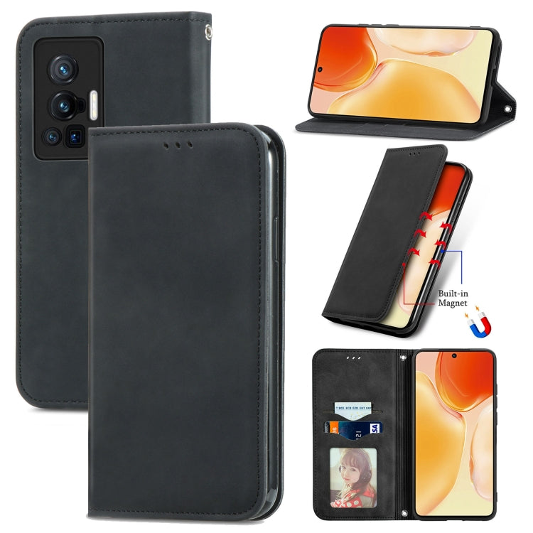 Retro Skin Feel Business Magnetic Horizontal Flip Leather Case with Holder & Card Slots & Wallet & Photo Frame