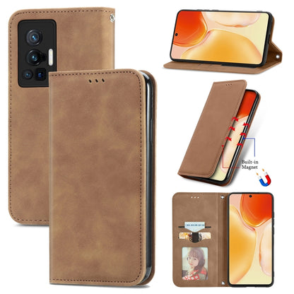 Retro Skin Feel Business Magnetic Horizontal Flip Leather Case with Holder & Card Slots & Wallet & Photo Frame, For Motorola  G60 S, For vivo X70, For vivo X70 Pro