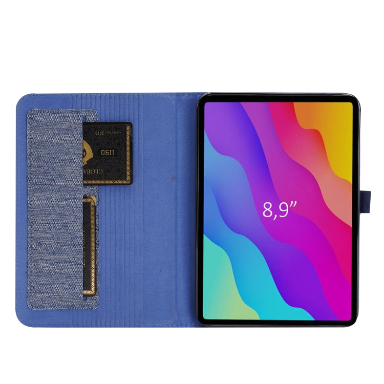 Cloth Teature Horizontal Flip PU Leather Case with Holder & Card Slots