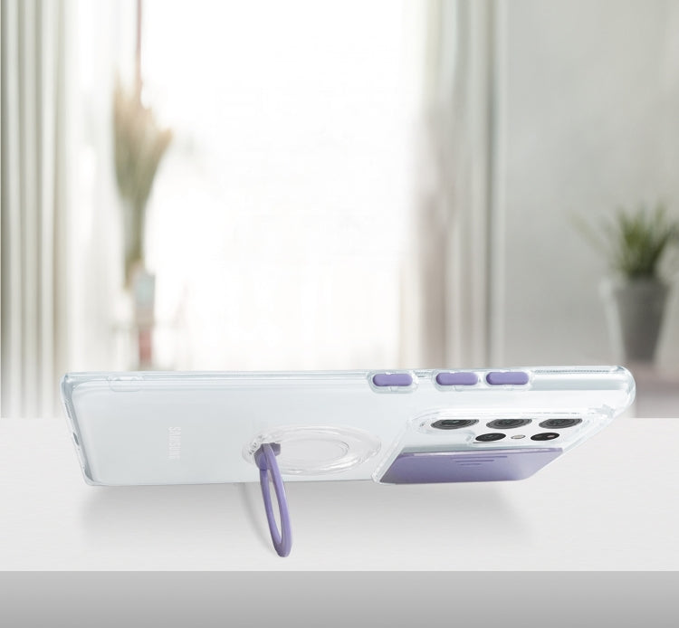 Sliding Camera Cover TPU Protective Case with Ring Holder, For Samsung Galaxy S22 Ultra 5G