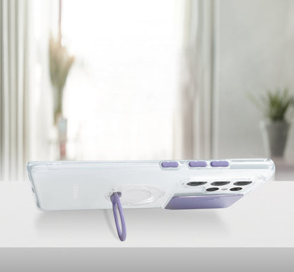 Sliding Camera Cover TPU Protective Case with Ring Holder, For Samsung Galaxy S22 Ultra 5G