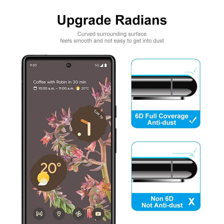 For Google Pixel 6 ENKAY Hat-Prince Full Glue Tempered Glass 6D Full Coverage Anti-scratch Protector, 1 PCS, 2 PCS, 5 PCS