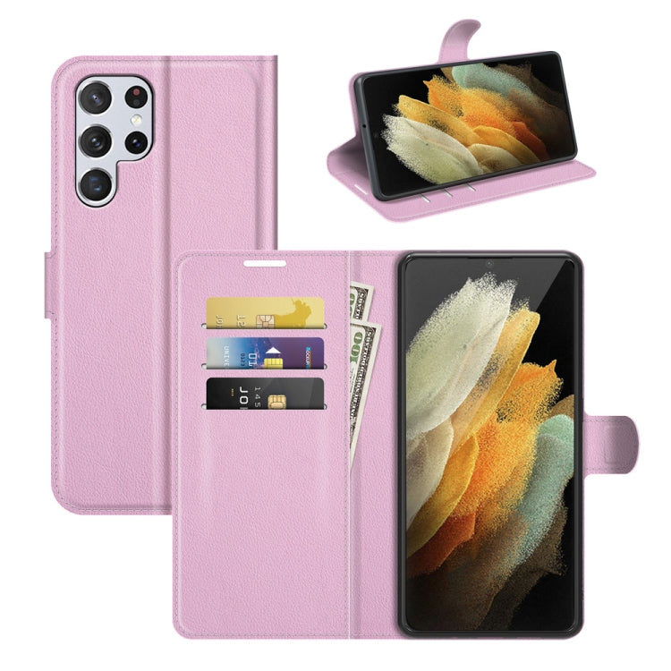 For Samsung Galaxy S22 Ultra 5G Litchi Texture Horizontal Flip Protective Case with Holder & Card Slots & Wallet