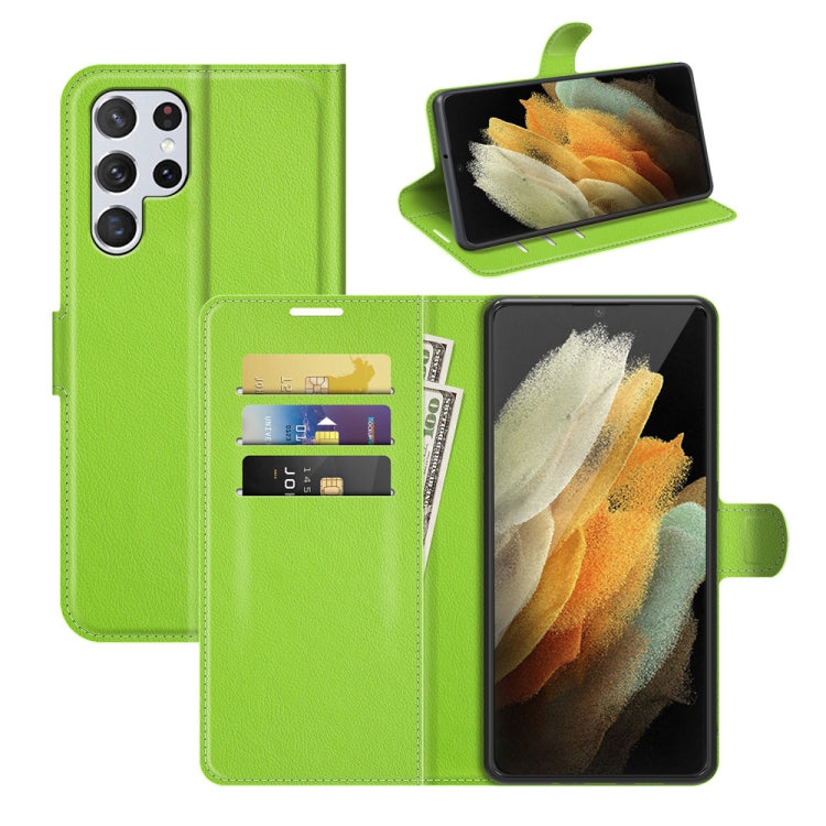 For Samsung Galaxy S22 Ultra 5G Litchi Texture Horizontal Flip Protective Case with Holder & Card Slots & Wallet