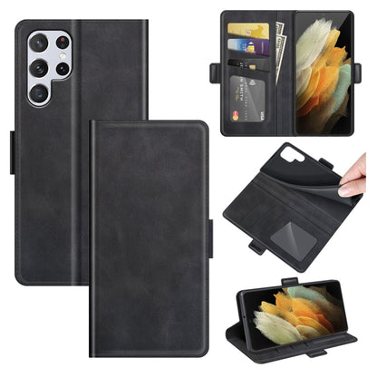 For Samsung Galaxy S22 Ultra 5G Dual-side Magnetic Buckle Horizontal Flip Leather Case with Holder & Card Slots & Wallet, For Samsung Galaxy S22 Ultra 5G