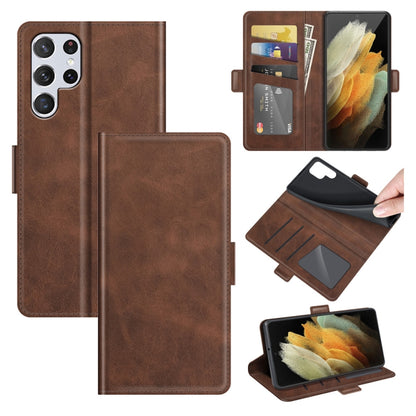 For Samsung Galaxy S22 Ultra 5G Dual-side Magnetic Buckle Horizontal Flip Leather Case with Holder & Card Slots & Wallet, For Samsung Galaxy S22 Ultra 5G