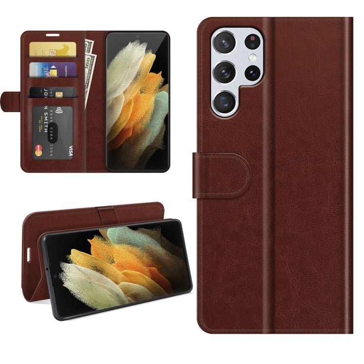 For Samsung Galaxy S22 Ultra 5G R64 Texture Single Horizontal Flip Protective Case with Holder & Card Slots & Wallet& Photo Frame