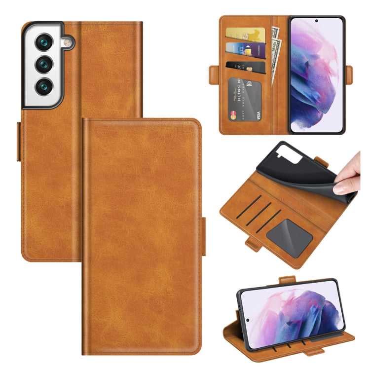 For Samsung Galaxy S22+ 5G Dual-side Magnetic Buckle Horizontal Flip Leather Case with Holder & Card Slots & Wallet