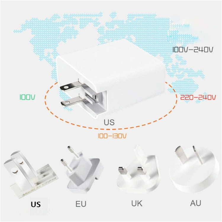 A6 65W QC 3.0 USB + PD Type-C Dual Fast Charging Laptop Adapter for MacBook Series,