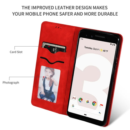 Retro Skin Feel Business Magnetic Horizontal Flip Leather Case for Google Pixel 3