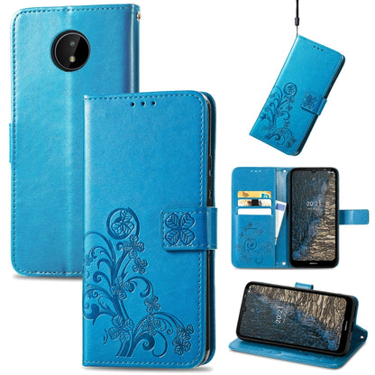 Four-leaf Clasp Embossed Buckle Mobile Phone Protection Leather Case with Lanyard & Card Slot & Wallet & Bracket Function