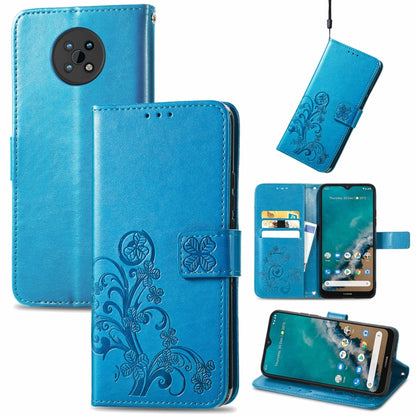 Four-leaf Clasp Embossed Buckle Mobile Phone Protection Leather Case with Lanyard & Card Slot & Wallet & Bracket Function