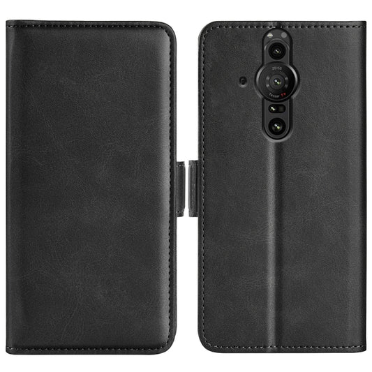 For Sony Xperia Pro-I Dual-side Magnetic Buckle Horizontal Flip Phone Leather Case with Holder & Card Slots & Wallet