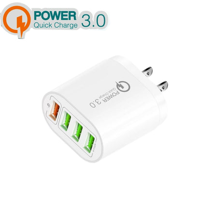 QC-04 QC3.0 + 3 x USB 2.0 Multi-ports Charger for Mobile Phone Tablet, US Plug, US Plug