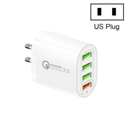 QC-04 QC3.0 + 3 x USB 2.0 Multi-ports Charger for Mobile Phone Tablet, US Plug, US Plug