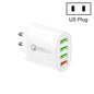 QC-04 QC3.0 + 3 x USB 2.0 Multi-ports Charger for Mobile Phone Tablet, US Plug, US Plug