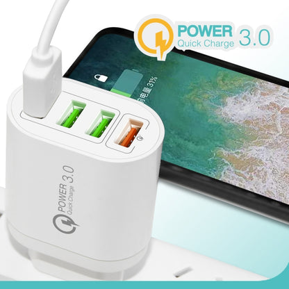 QC-04 QC3.0 + 3 x USB 2.0 Multi-ports Charger for Mobile Phone Tablet, US Plug, US Plug