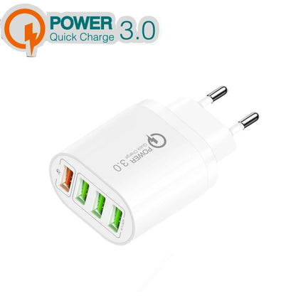 QC-04 QC3.0 + 3 x USB 2.0 Multi-ports Charger for Mobile Phone Tablet, EU Plug, EU Plug