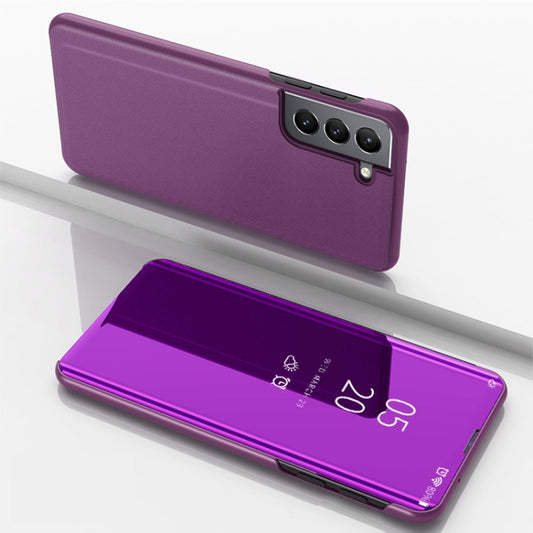 Plated Mirror Horizontal Flip Leather Case with Holder, For Samsung Galaxy S22 5G, For Samsung Galaxy S22 Plus 5G, For Samsung Galaxy S22 Ultra 5G