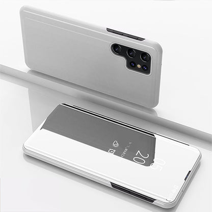 Plated Mirror Horizontal Flip Leather Case with Holder, For Samsung Galaxy S22 5G, For Samsung Galaxy S22 Plus 5G, For Samsung Galaxy S22 Ultra 5G
