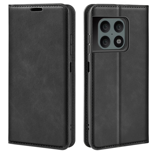 For OnePlus 10 Pro 5G Retro-skin Magnetic Suction Phone Leather Case with Holder & Card Slots & Wallet