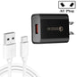 CA-25 QC3.0 USB 3A Fast Charger with 1m USB to Type-C Data Cable, AU Plug, AU Plug + Type-C Cable