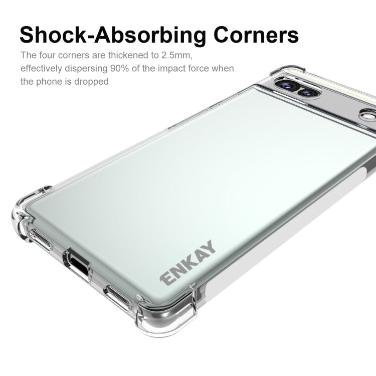 For Google Pixel 6A ENKAY Transparent TPU Shockproof Case