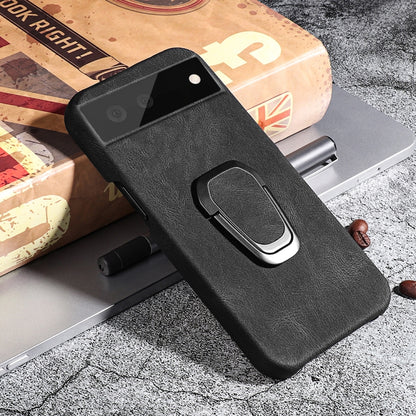 For Google Pixel 6 Ring Holder PU Phone Case