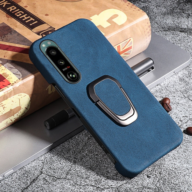 For Sony Xperia 5 III Ring Holder PU Phone Case, For Sony Xperia 5 III