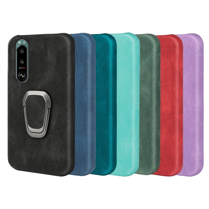 For Sony Xperia 5 III Ring Holder PU Phone Case, For Sony Xperia 5 III